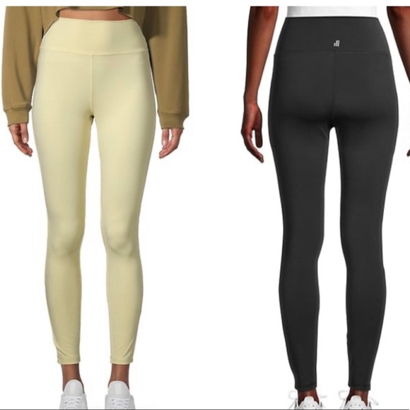 WEWOREWHAT We Wore What Solid-Hued Leggings Medium Color Hay - Picture 2 of 5